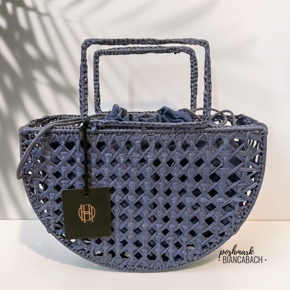 NWT • Revolve x House of Harlow 1960 Woven Raffia Bag - Picture 3 of 11